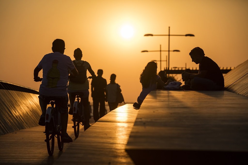 Sunset on the Bostanlı waterfront in İzmir